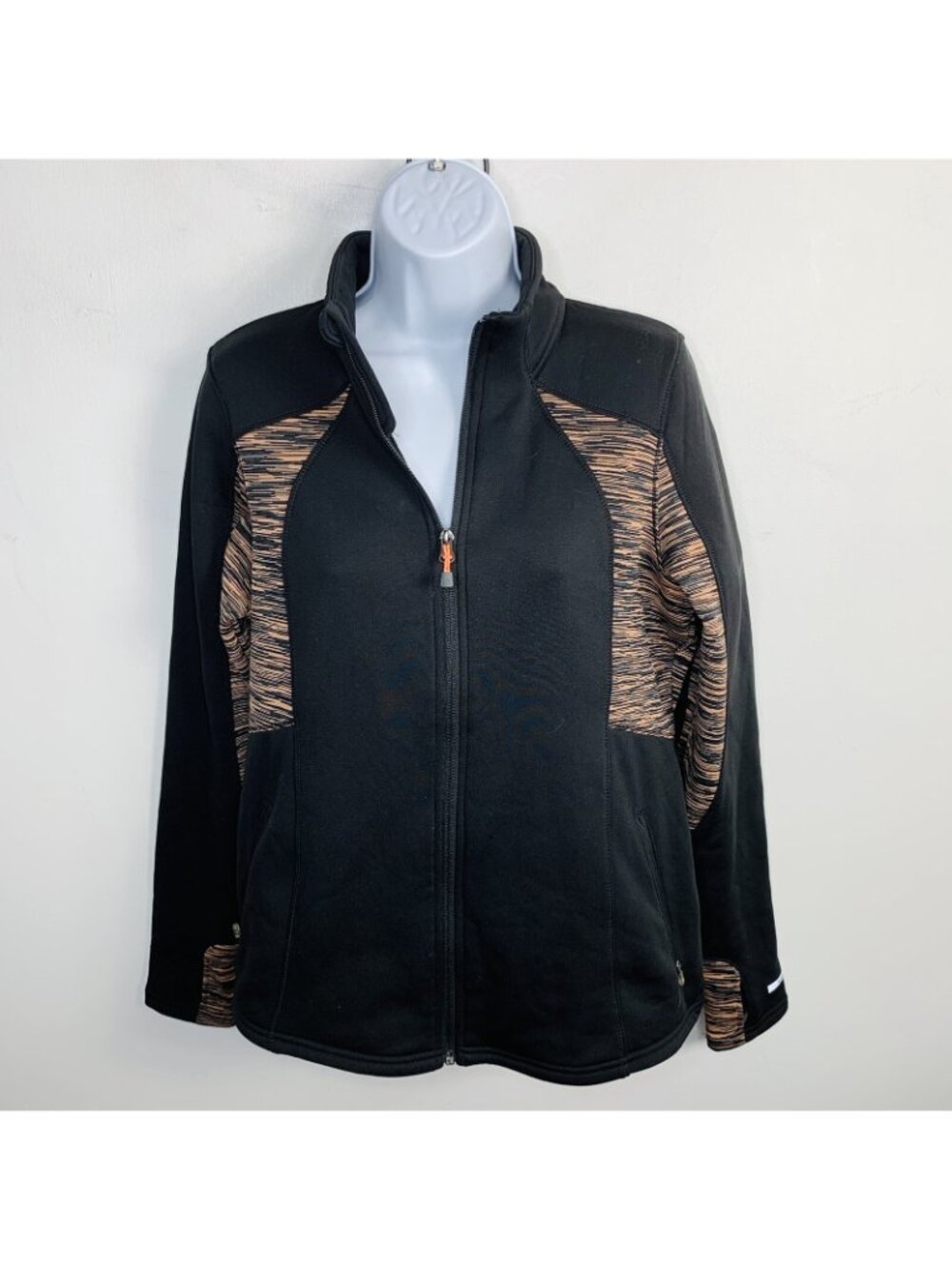 Avalanche Womens Jacket Sz L Black Zip Thumb Holes Athletic Wicking Activewear - Picture 10 of 12